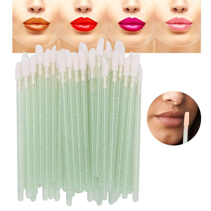 100pcs/Set Disposable Lip Brushes Make Up Brush Lipstick Lip Gloss Wands Applicator Tool Makeup Beauty Tool Kits Green