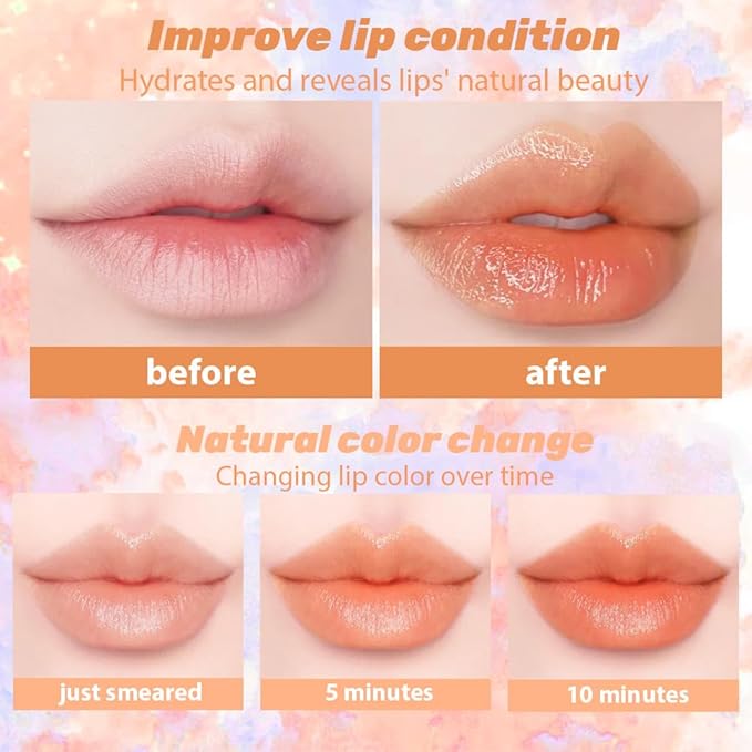 BINGBRUSH PH Color Changing Lipstick – Jelly Flower Lip Balm, Temperature-Activated Moisturizing Lip Tint, Long-Lasting Crystal Clear Lipstick for Women, Natural Glow & Hydration(01# Blood Rose)