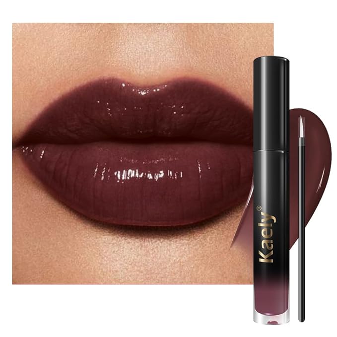 Kaely Longwear No-Budge Lipstick for Women, Highly Pigmented Liquid Lip Color Makeup, Non-Transfer Lip Gloss Stain Waterproof Smudge Proof 24 Hour, Instant Shine, Vegan & Cruelty-Free, 10 FEARLESS