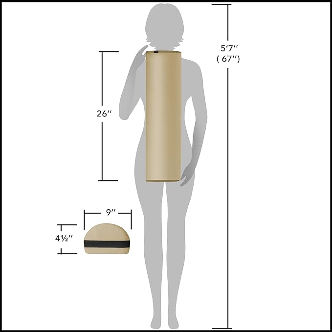 Saloniture Jumbo Half Round Massage Table Bolster Pillow Pad - 26 x 9 x 4.5 Inch - Cream