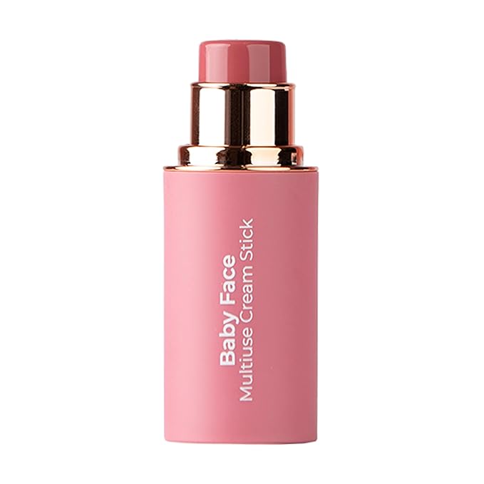 MCoBeauty - Baby Face Multiuse Cream Stick for Lips and Cheeks - Blush Stick in Deep Rose Shade - Contains Moisturising Jojoba Seed Oil, Coconut Oil and More - Lucy