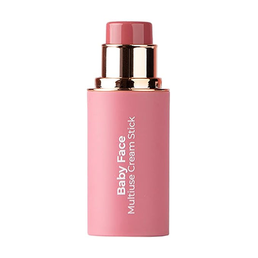 MCoBeauty - Baby Face Multiuse Cream Stick for Lips and Cheeks - Blush Stick in Deep Rose Shade - Contains Moisturising Jojoba Seed Oil, Coconut Oil and More - Lucy
