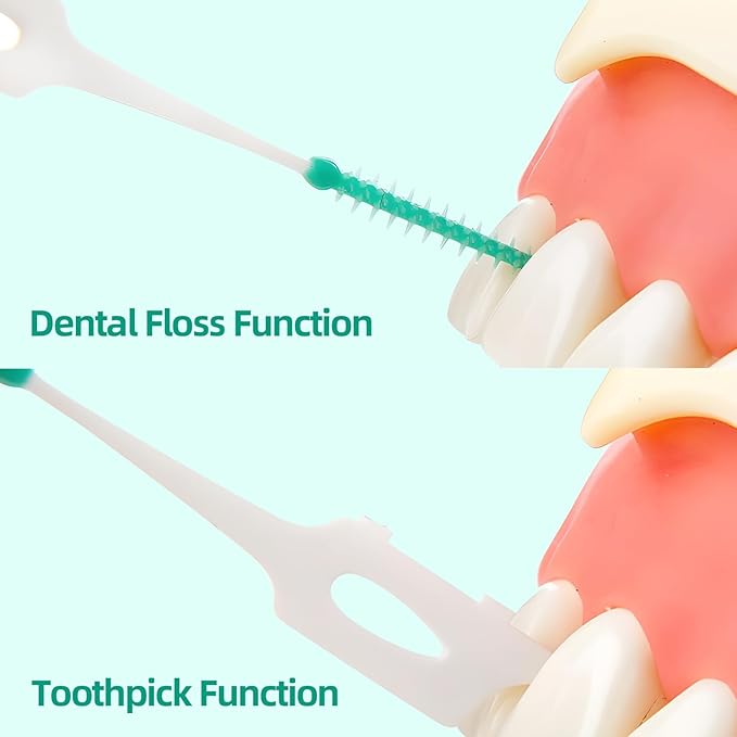 350Pcs Dental Floss Picks Soft Silicone Disposable interdental Brushes, Dental Picks Toothpick Brush for Cleaning Teeth Health