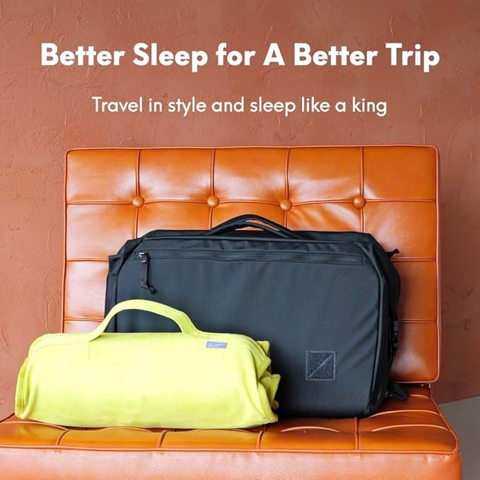 Cushion Lab Travel Deep Sleep Pillow – Compact Memory Foam Neck Pillow for Sleeping, Portable Pillow for Hotels, Camping, Side & Back Sleepers, On-The-Go – Spark