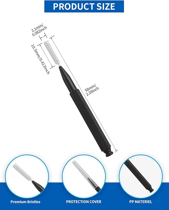 Interdental Brushes, 80 Pieces Braces Brush Between Teeth, Toothpicks Floss Picks for Braces, Dental Flosser Head for Tooth Oral Cleaning Tools, Black