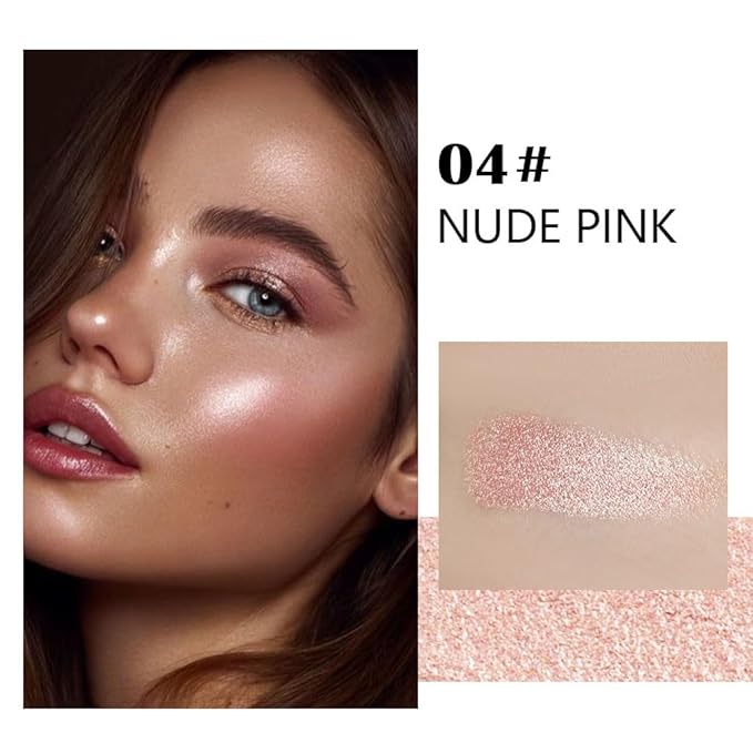 evpct Nude Pink Face Highlighter Makeup Shimmer Glitter Diamond Sparkly Highlighters Makeup Palette Powder for Face Body Cheek Skin iluminadores iluminador de jos maquillaje luminizers E04