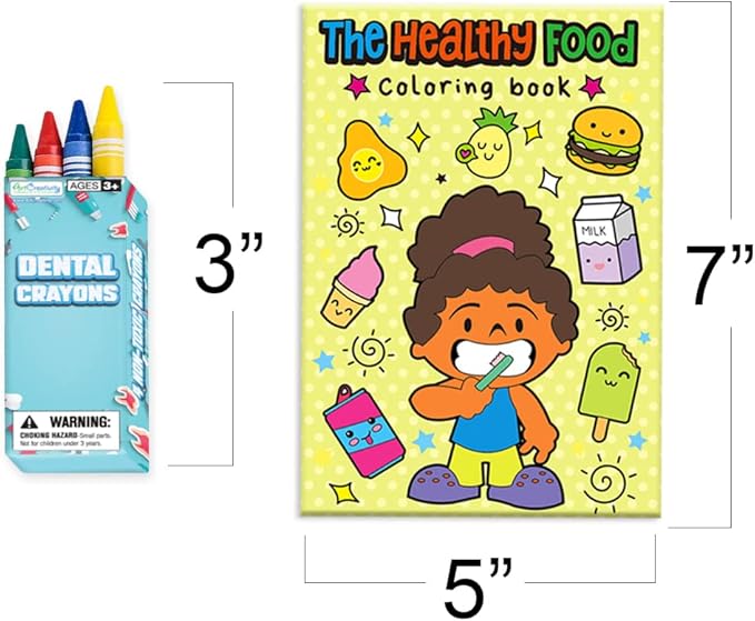 ArtCreativity Dental Coloring Book Kit for Kids - Includes 12 Mini Coloring Books and 12 Boxes of 4 Crayons Each - Fun Birthday Party Favors, Party Supplies, Great Gift Idea for Boys & Girls.