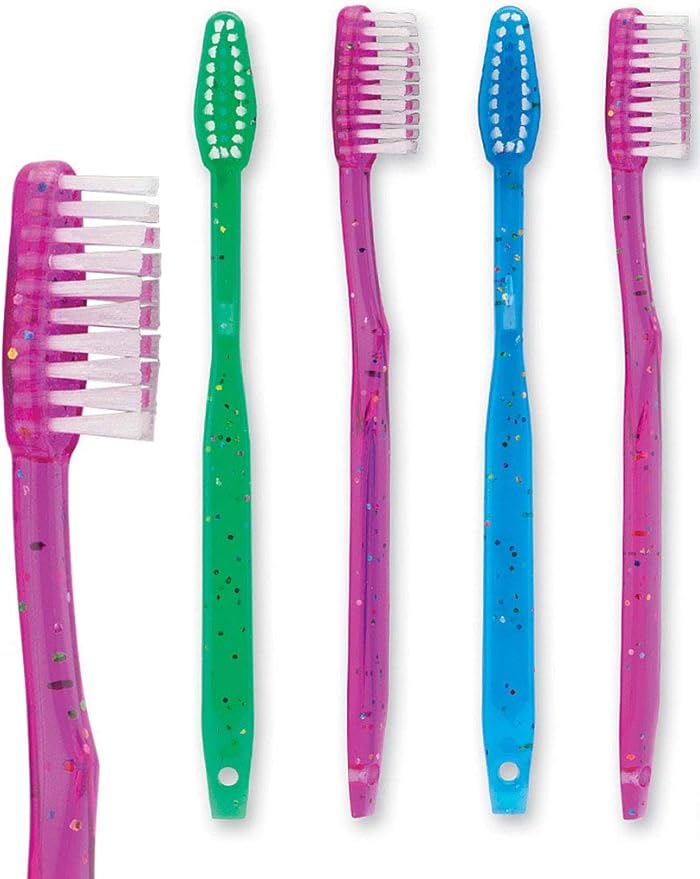 Kids Prepasted Toothbrushes Individually Wrapped - Bubblegum Disposable Toothbrushes with Sparkles (36 Pack)