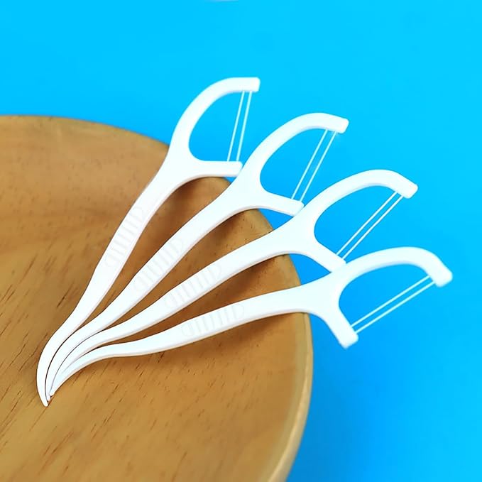 400 Pcs Double-Thread Dental Floss Picks, Thin Thread for Adults & Kids, Superior Oral Care, Dental Hygiene, Gum Health(50x8 Cases, 400 Total)
