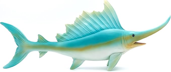 Gemini&Genius Sea Animal Sailfish Action Figure Soft Rubber Swim Bath Toy, Realistic Ocean Swordfish Educational and Role Play Toys for Kids and Collectors (17 Inches)