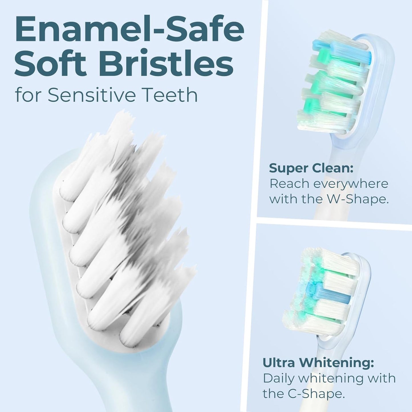 Sweep Sonic Electric Toothbrush for Adults - Rechargeable Power Toothbrush with 2 Replacement Brushheads, Touch Control Sweep Sonic 4 Modes Ultra Clean, IPX7 Waterproof, White