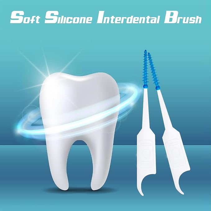 Soft Silicone Interdental Brush, Braces Brush, Corrective Brush, Adaptive, Disposable Picks for Teeth Cleaning (100PCS)