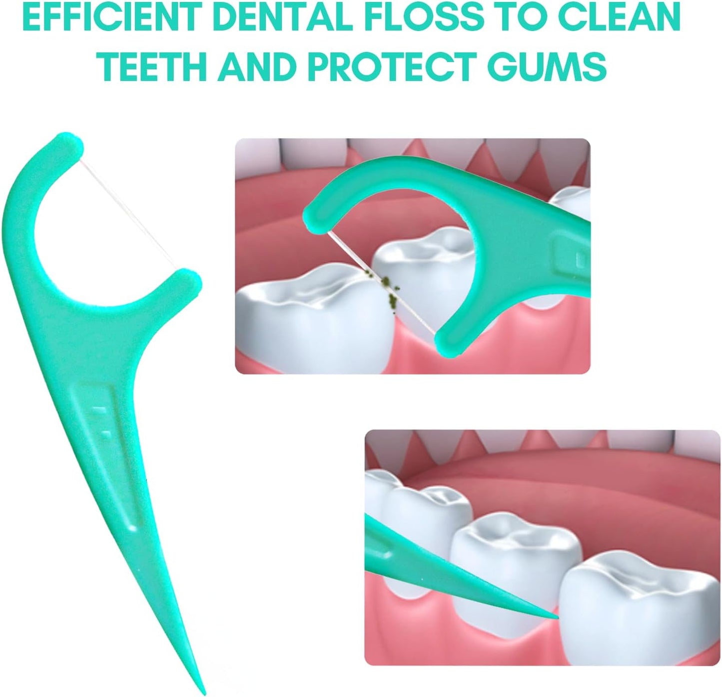 FAMILIFE Individually Wrapped Floss Picks, 100PCS Mint Dental Floss Cleaner, Tooth Picks Flossers with Portable Individual Packaging, Toothpicks Helps to Fight Tooth Decay and Keep Your Teeth Clean