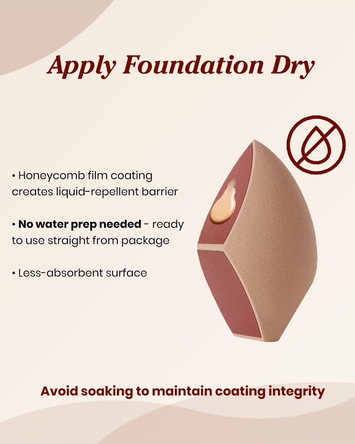 Large 2PCS Honeycomb Film Makeup Sponges for Foundation, Reduce Liquid & Foundation Waste,Skip the Pre-Wetting Blender Sponge Process,Soft and Latex Free,Friendly for Travel Take