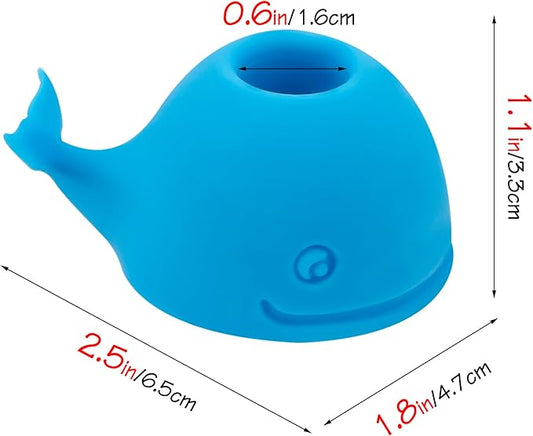 Whale Toothbrush Holder Set, Silicone Compact Stand, Toothbrush Organizer for Bathroom and Sink, Cute Portable Toothbrush Protector for Home & Travel (2Pcs, Blue)