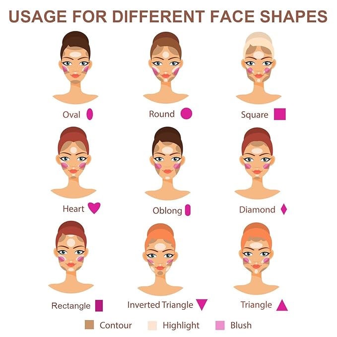 3-in-1 Cream Contour Stick Set - Blush, Bronzer & Highlighter for Cheek Sculpting - Long Lasting, Waterproof - Light (1+3+4)