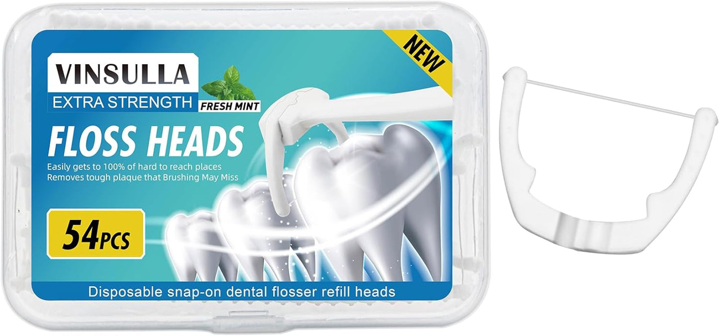 Ultraclean Access Flosser Refill Heads, Compatible with Listerine Ultraclean Access Flosser, Mint 54 Count (Pack of 1)