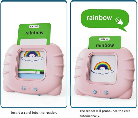 Lapare Audible Learning Toy with Music for Toddler Age 1 2 3 4 5, 520 Sight Words Talking Flash Cards Toy for Girls to Learn Alphabet Number Color Shapes and More