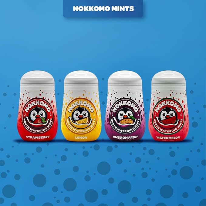 Nokkomo Mints Variety Pack for Dry Mouth Relief | Sugar Free, Natural Saliva Boosting | 40 Mints Each (Pack of 4)
