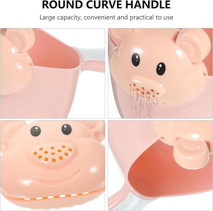 Kisangel Baby Shampoo Rinse Cup Large Capacity Pp Thickened Material Comfortable Round Handle Tear-Free Hair Wash Scoop for Infant Bath Safety