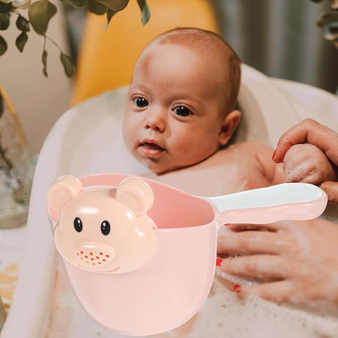 Kisangel Baby Shampoo Rinse Cup Large Capacity Pp Thickened Material Comfortable Round Handle Tear-Free Hair Wash Scoop for Infant Bath Safety