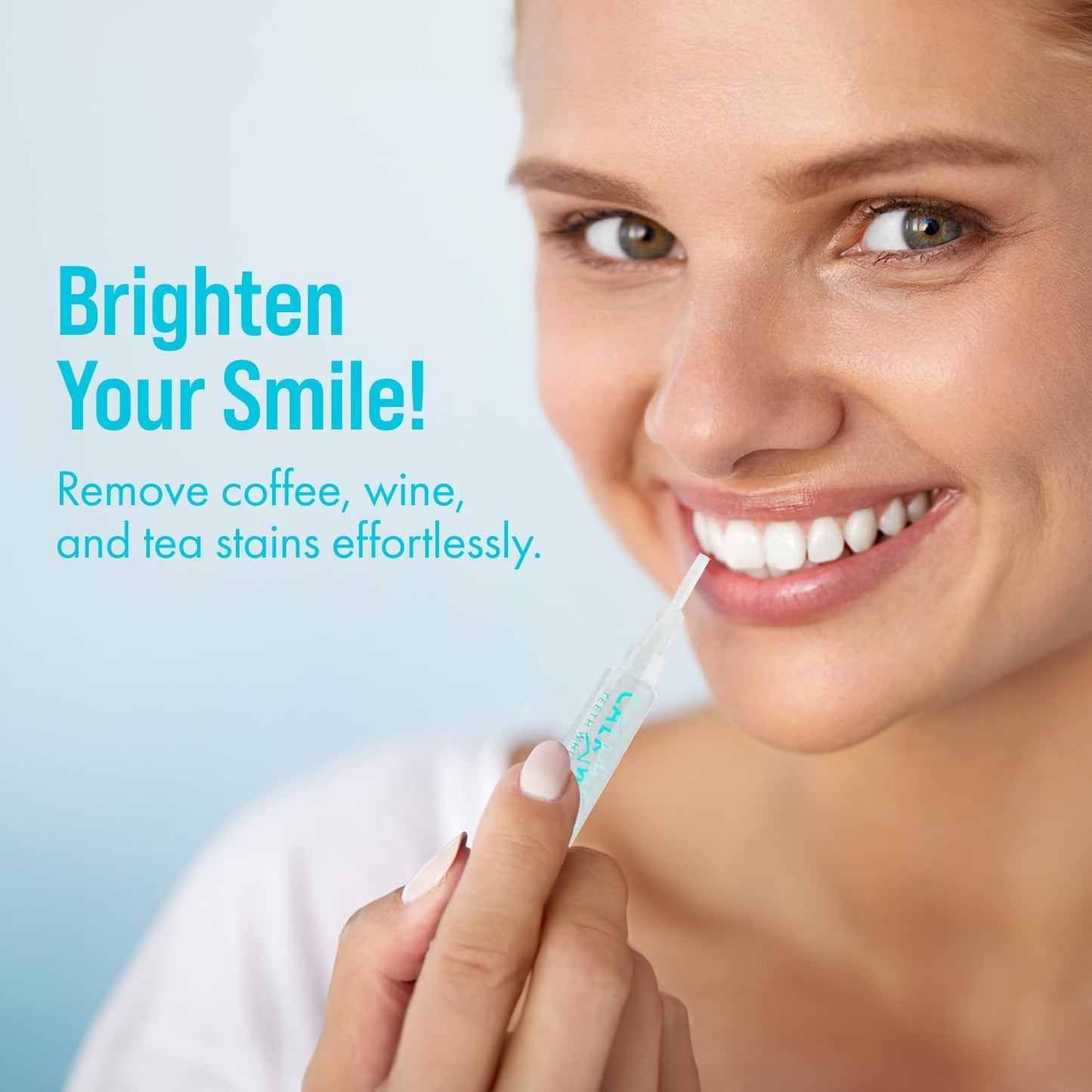 Cali White Teeth Whitening Strip Kit with LED Light and Batteries - Organic Peroxide Teeth Whitener Gel - Set of White Strips - 2x5ml Syringes, Thermoform Whitening Kit Trays and Case