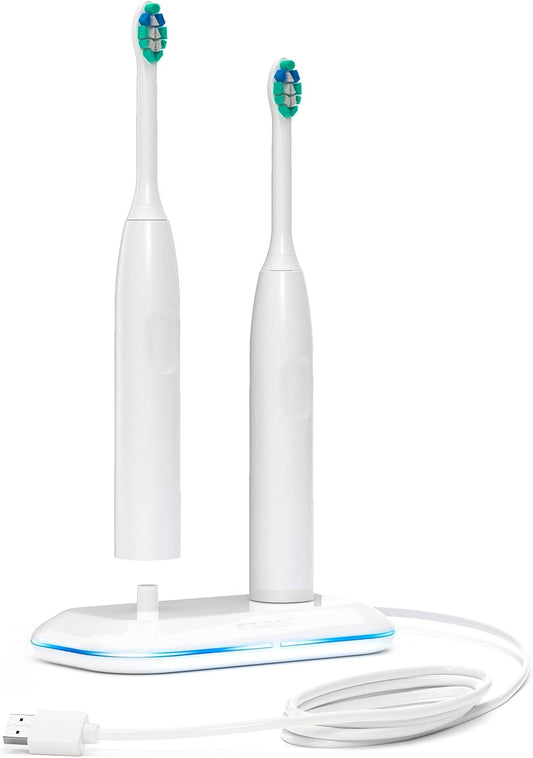 Galvanox Dual Toothbrush Charger for Philips Sonicare Electric Toothbrushes - Replacement for HX6100 Works with Protective Clean 4100, 6100, Kids Models & More (Waterproof Charging Base) 2-in-1