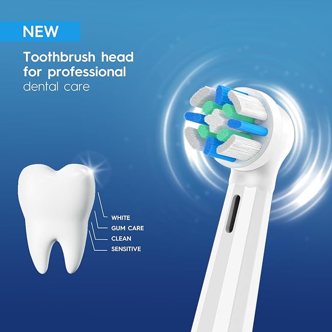 12 Pack Smart Cleaning IO Replacement Heads Compatible with Oral B iO 2 3 4 5 6 7 8 9 10 Series Electric Toothbrush, Brush Heads Compatible with Oral B iO Electric Handles, White