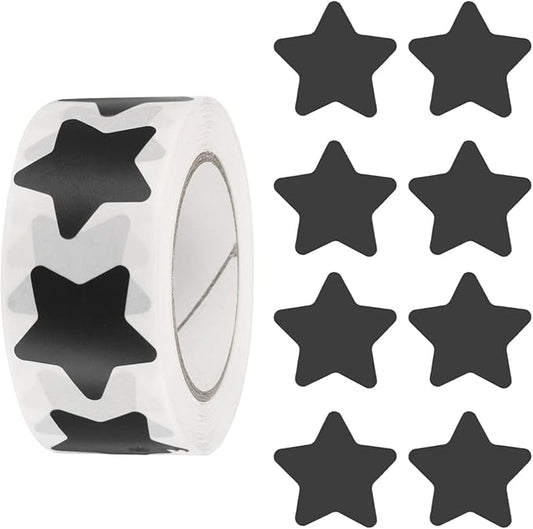 PATIKIL Star Stickers Roll 1 Inch(25mm), 500pcs Reusable Self-Adhesive Star Labels for Reward Behavior Chart Teachers Business Decorating Wedding DIY Crafts, Black