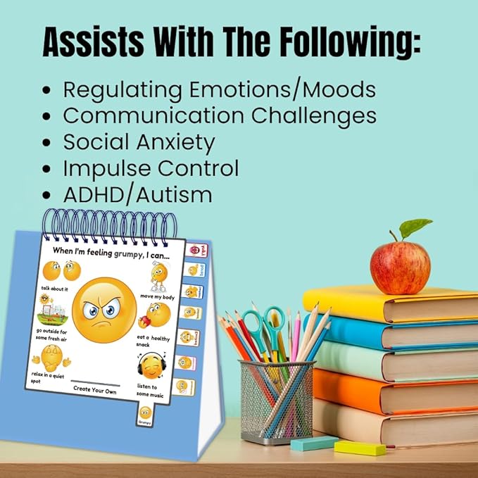 Thought-Spot I Know What to Do Flipbook | Emotions Wheel & Feelings Chart | Emotional Regulation Tool for Home, Class, Calm Down Corner | Helps Kids Learn Coping Skills | Autism Must-Have