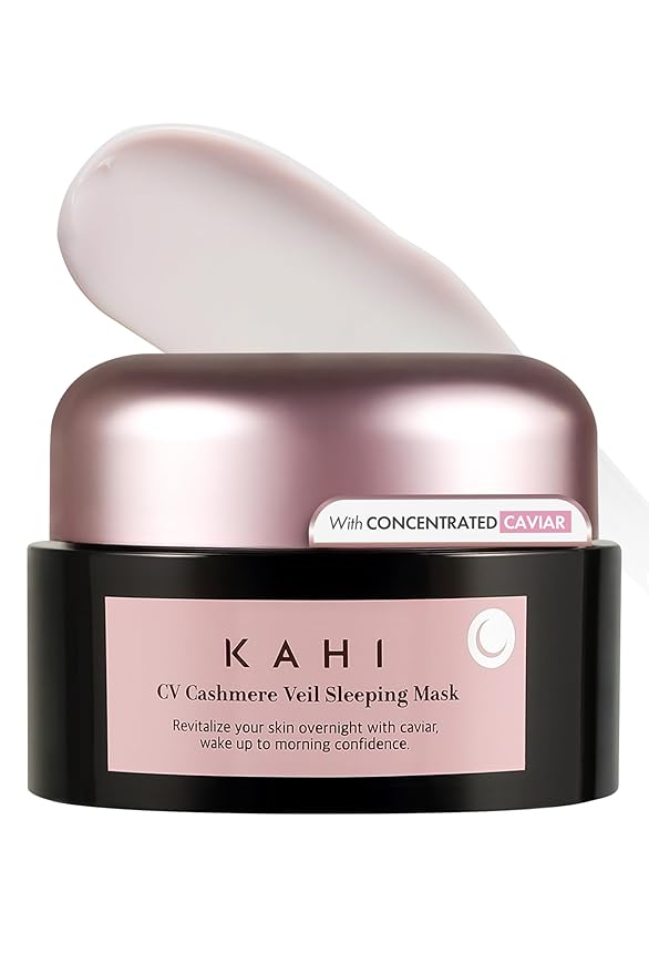 KAHI CV Cashmere Veil Sleeping Mask - Age-Defying Overnight Face Mask with Prestige Beluga Caviar Oil - Tightening & Smoothing Luxury Korean Skincare 1.69 fl oz