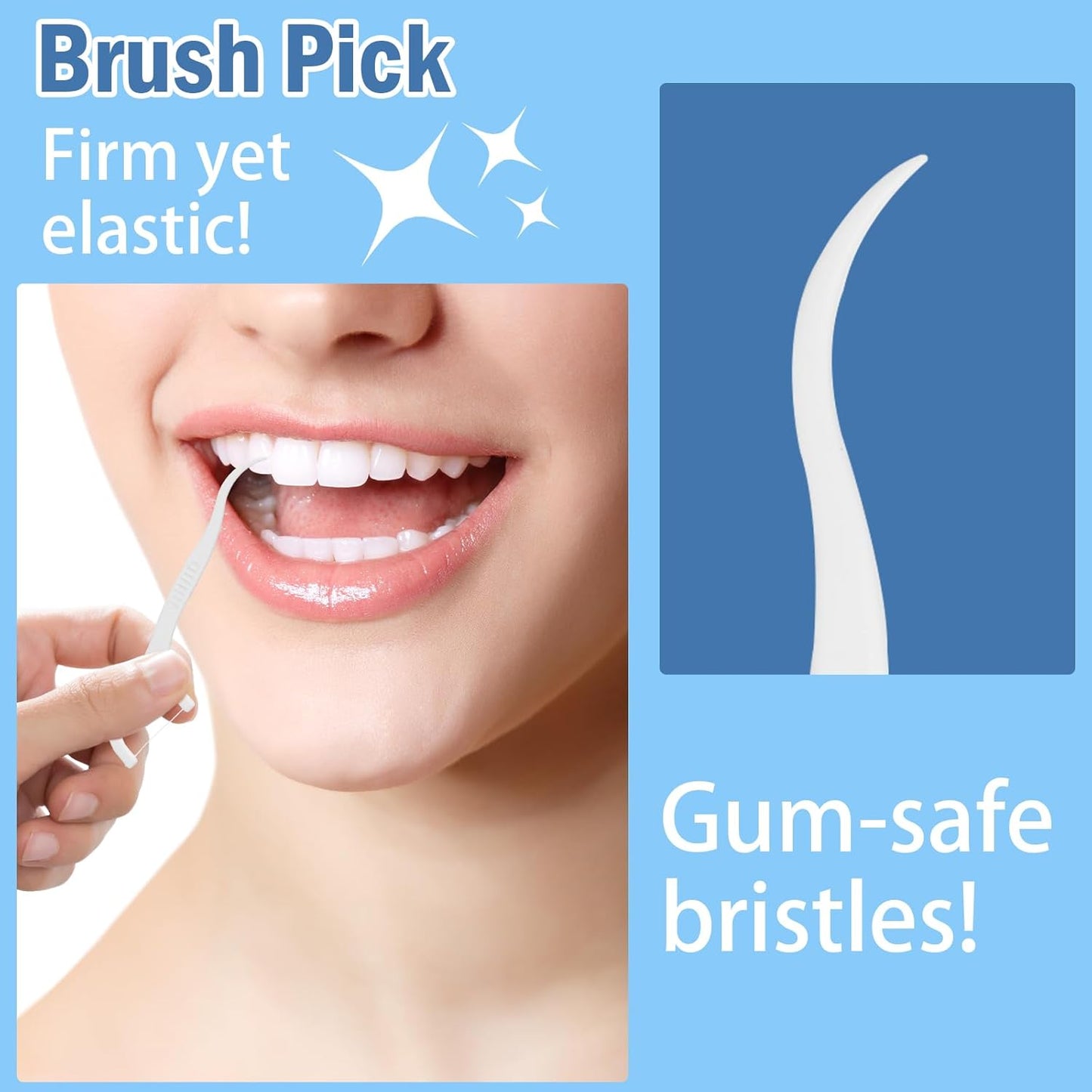 Dental Floss Picks 300ct - Dentist-Approved Double Clean Flossers with Toothpick | Extra Strong Floss & Built-in Pick | Ergonomic Handle for Teeth & Gums | Portable for Kids & Adults