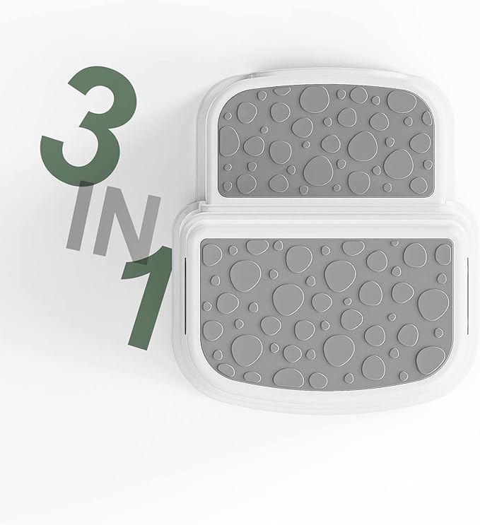 Toddler Step Stool for Kids - Non-Slip 2 Step Stool for Potty Training & Bathroom Sink, Dual Height 9.5", Sturdy Safety Nursery Stool for Kitchen & Toilet (Includes 2 Ducks)