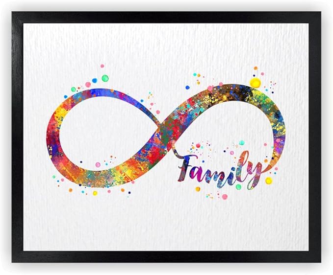 Dignovel Studios 18X24 Unframed Infinity Symbol Sign Family Watercolor Art Print Poster Housewarming Inspirational Home Wall Hanging Decor DN922
