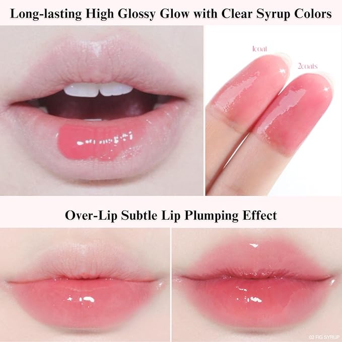 BBIA Over Glaze Lip Gloss - Plumping & Volumizing Glossy Lip Tint with High-Glow Glassy Shine Finish, Naturally Moisturizing, Non-Sticky, Lightweight, Vegan, Korean Makeup (08 JUJUBE SYRUP)