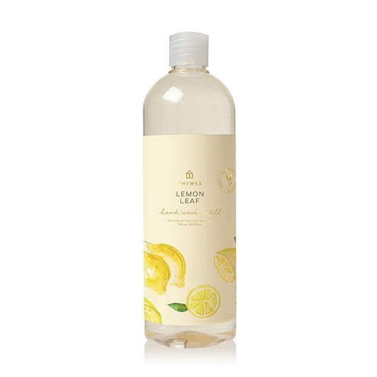 Thymes Hand Wash Refill - Lightly Scented Liquid Hand Soap for Bathroom and Kitchen Refill - Moisturizing Formula with Natural Ingredients (Lemon Leaf, 24.5 fl oz)