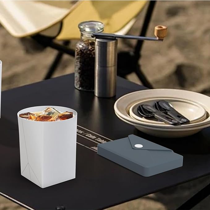 Silicone Collapsible Travel Cup, Portable Foldable Water Cup,Reusable Leak-Proof Design For Camping, Hiking, Sports.Card Bag Design For Easy Insertion Into Pockets (light coffee)