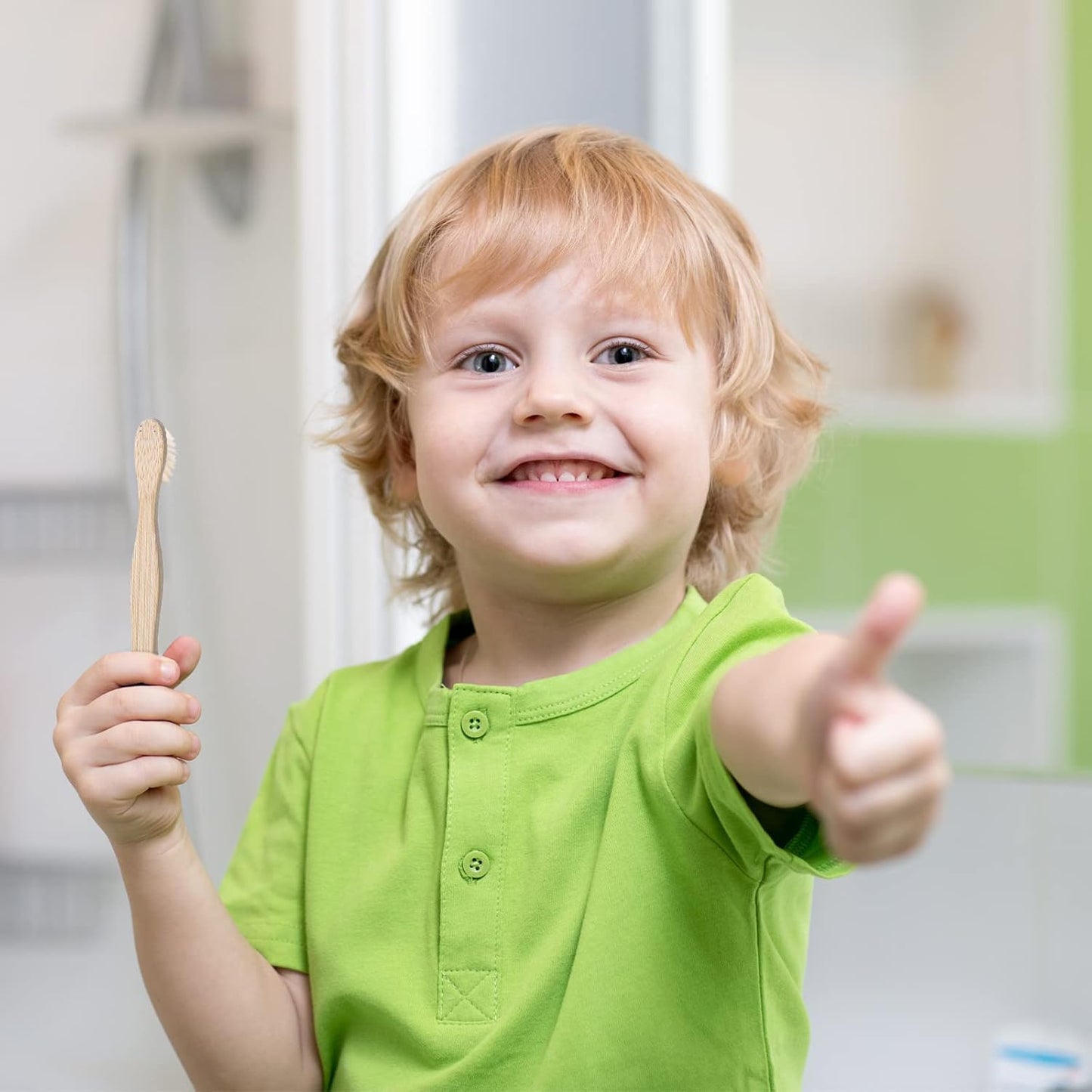 Estune 48 Pcs Kids Bamboo Toothbrushes Soft Bristle Individually Wrapped Toddler Toothbrush Manual Travel Tooth Brushes for Kids Children Adults School Travel Teeth Oral Supplies 5.7 Inch