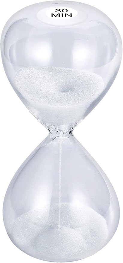 SuLiao Hourglass 30 Minute Sand Timer: 5.1 Inch White Sand Clock, Extra Reloj De Arena, Unity Hour Glass Sandglass for Kids, Games, Classroom, Home, Desk, Office Decoration