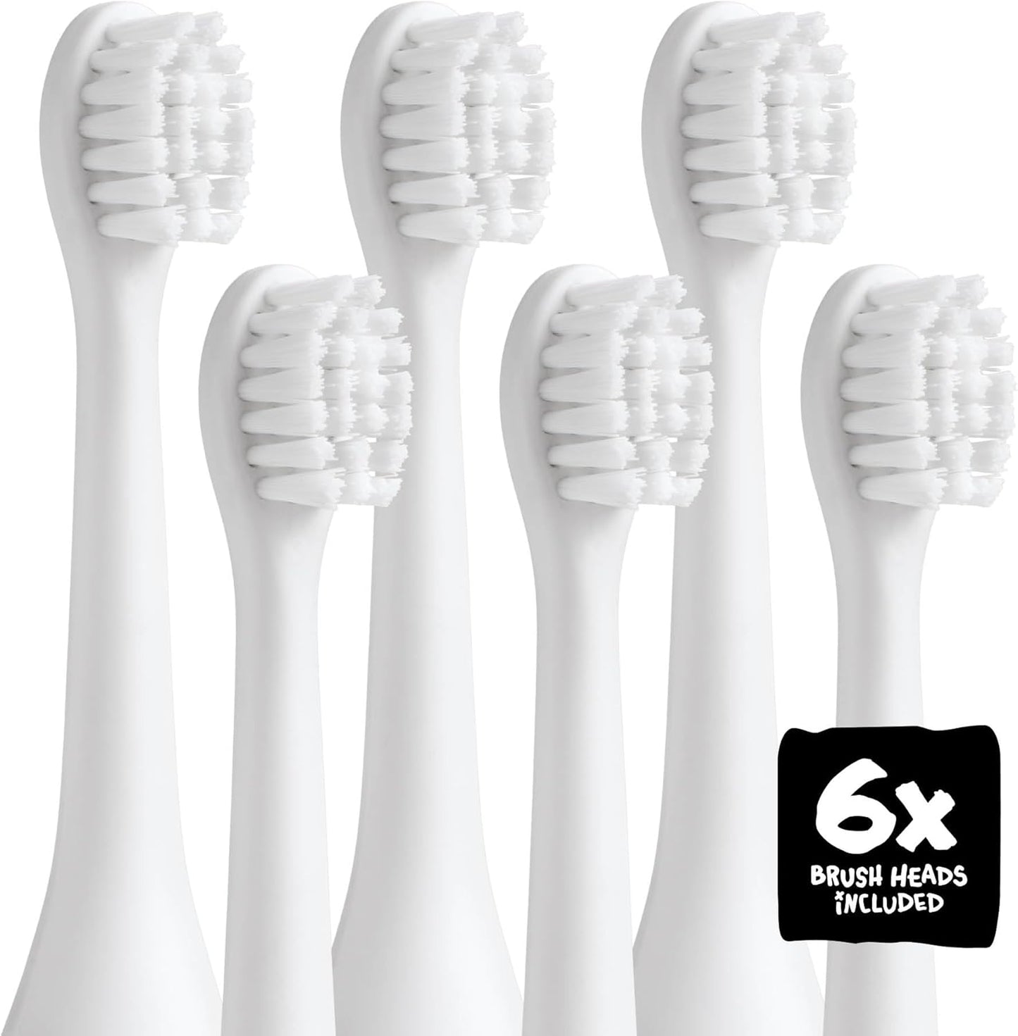 Made By Dentists Kids Electric Toothbrush Replacement Heads – 6 Heads (2x3) - Soft Bristles Brush Head for Gentle Care, 18 Months Supply