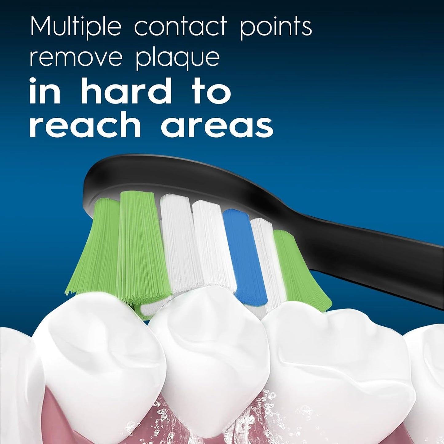 Replacement Toothbrush Heads Compatible with Philips Sonicare ProtectiveClean 4100 5100 5300 6100 Electric Toothbrushes, W Replacement Head for Sonicare, Black, 8 Count