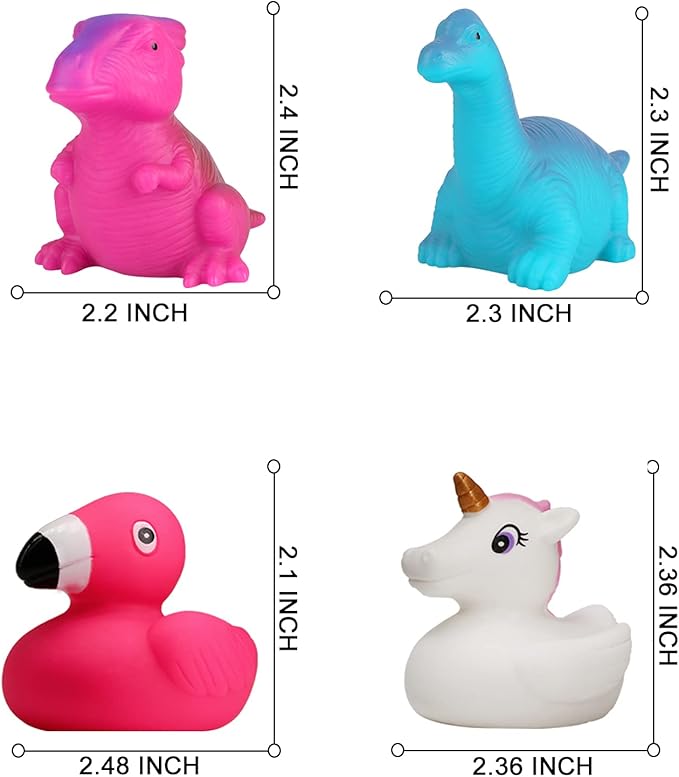 Baby Bath Toys,12 Packs Light Up Floating Rubber Toys Flashing Color Changing Light in Water Bathtub Shower Games Toy for Baby Kids Toddler Child