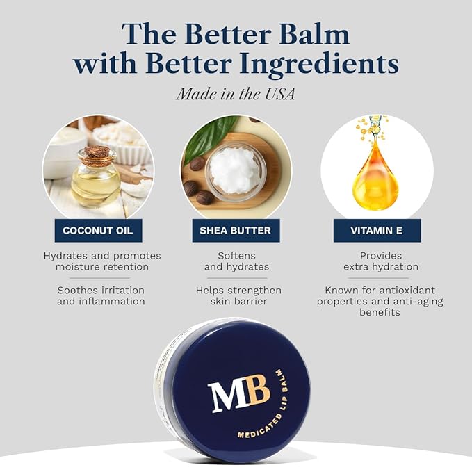 1% Hydrocortisone Lip Balm – Petrolatum-Free Relief for Chapped, Dry, or Irritated Lips due to Accutane, Isotretinoin associated Cheilitis, Weather Damage, and more - Unflavored