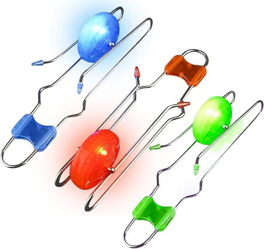 ArtCreativity Retro Light Up Gyro Wheels Set for Kids- 3, 8.5 Inch Gyroscope Rail Twisters Mesmerizing Spinning Lighting Effects, Spinning Top autism toys, sensory toys for kids, Gift for boys & Girls