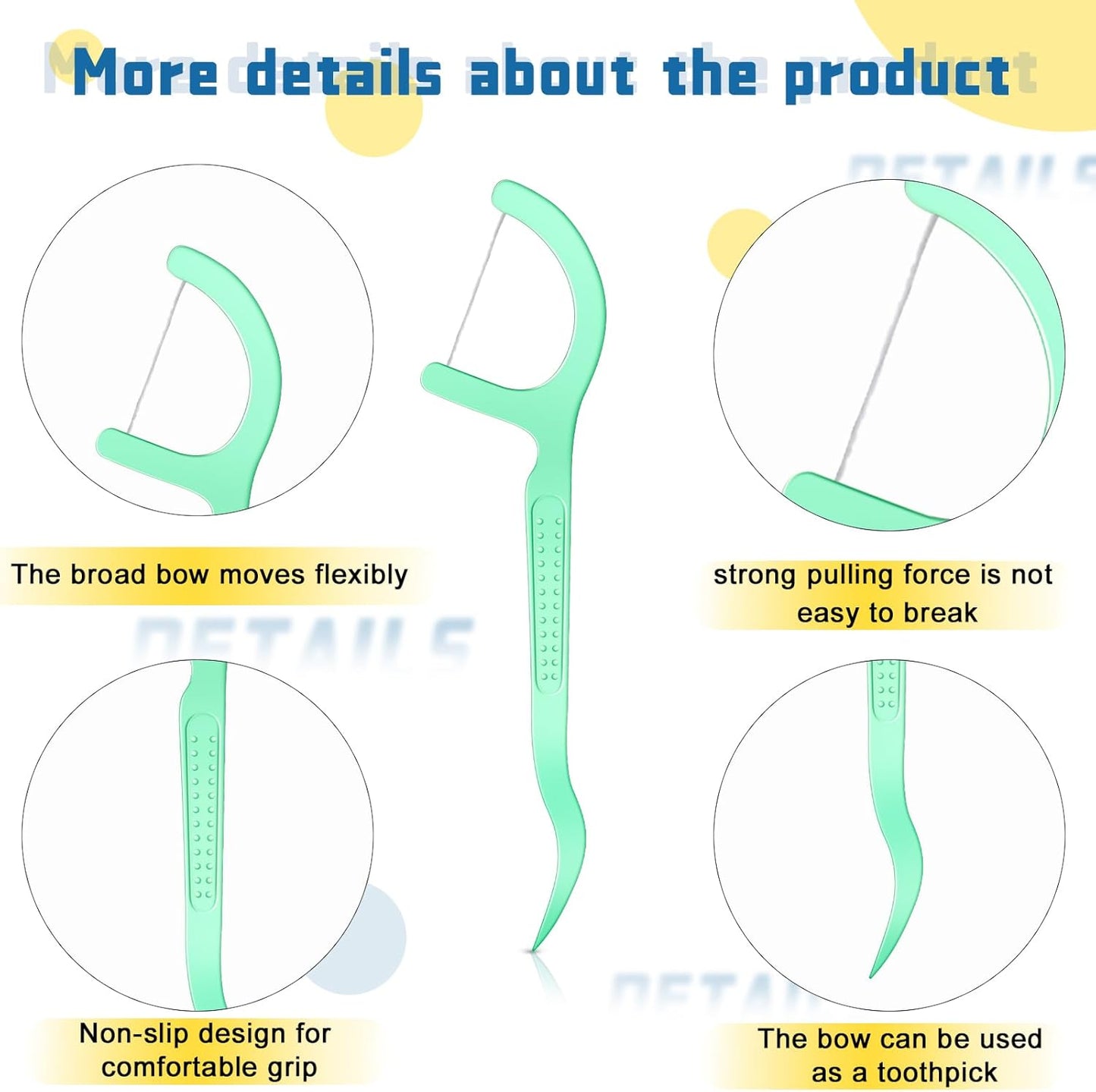 Maxdot 1000 Count Fresh Mint Flavor Dental Flosses Picks Bulk High Toughness Dental Floss Tooth Picks Flossing System for Adults Family Travel Tight Spaces Teeth Cleaning