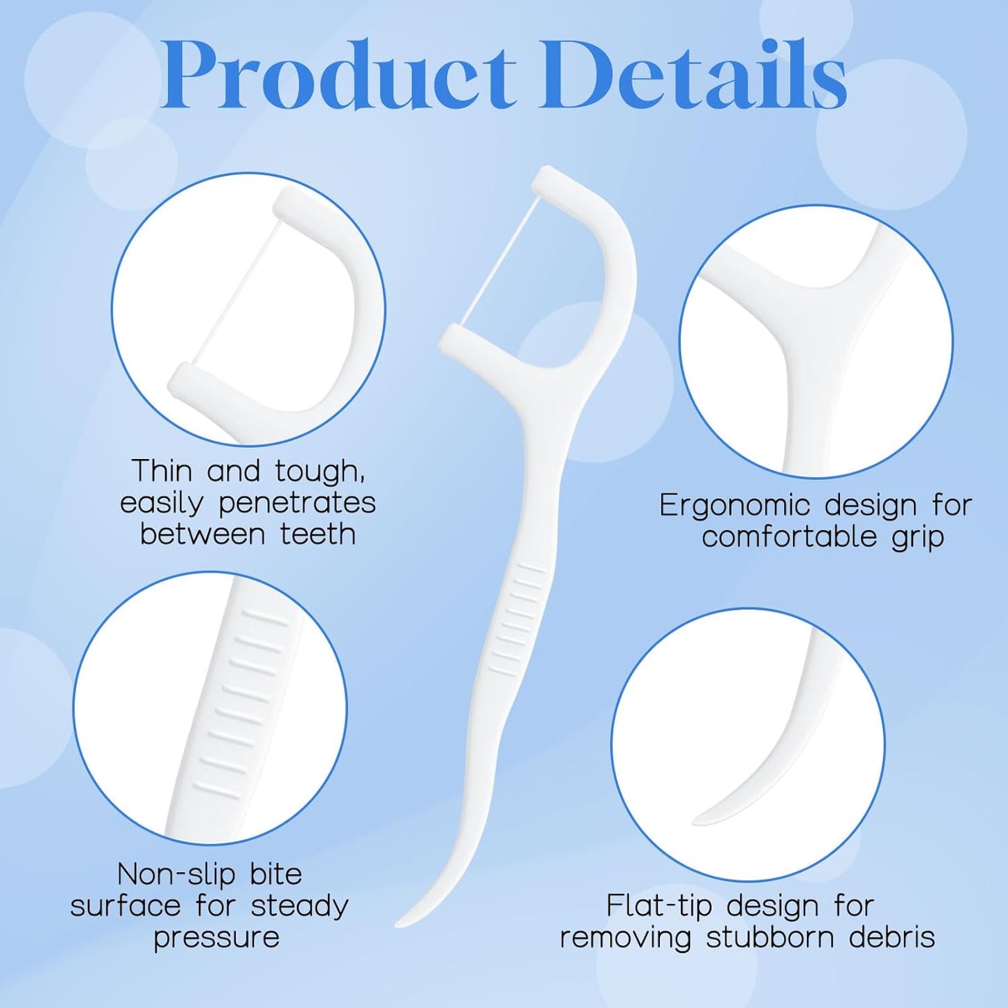 Individually Wrapped Dental Floss Picks Bulk Disposable Flossing Sticks Teeth Cleaning and Oral Care Travel Size Dental Tooth Floss Pack for Hotels, Weddings, Guests & Business Single Use (1000 Pack)