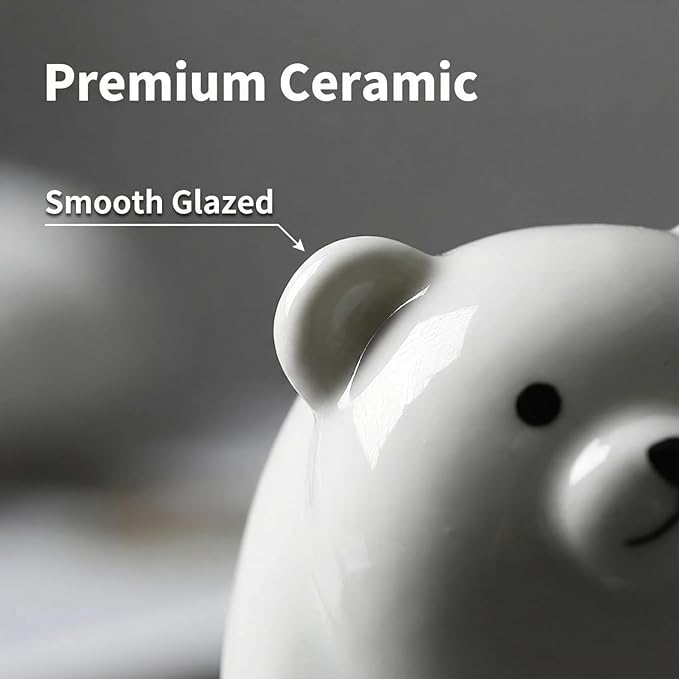 2 Pack Ceramic Toothbrush Holders, Cute Animal Tooth Brush Holder Bathroom Accessories Organizer Multipurpose Storage Organizer Vanity Countertops Cotton Swabs Holder