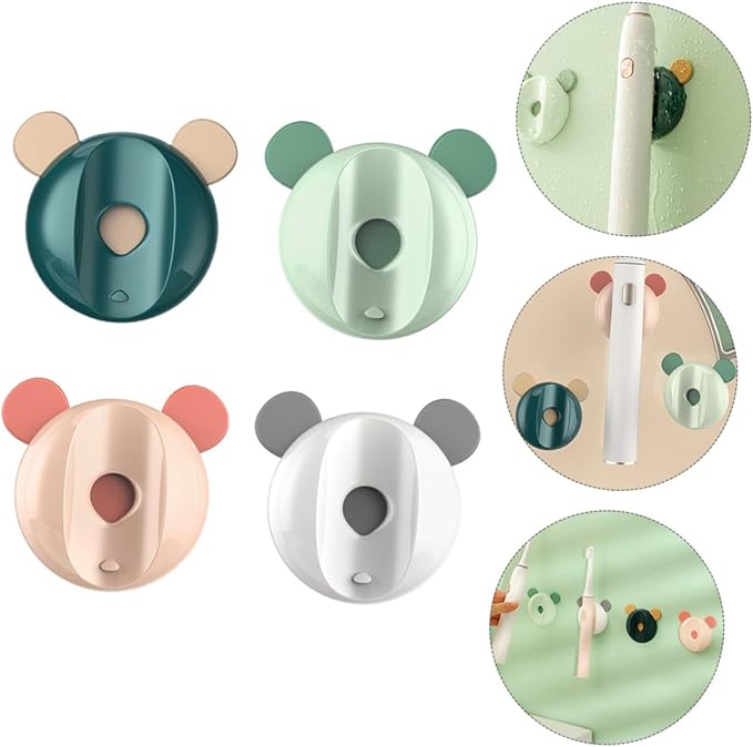4pcs Magnetic Toothbrush Holders Space-Saving Wall-Mounted Racks with Strong Magnet Safe Material Fit for Various Toothbrush Mixed Colors for Bathroom Decor