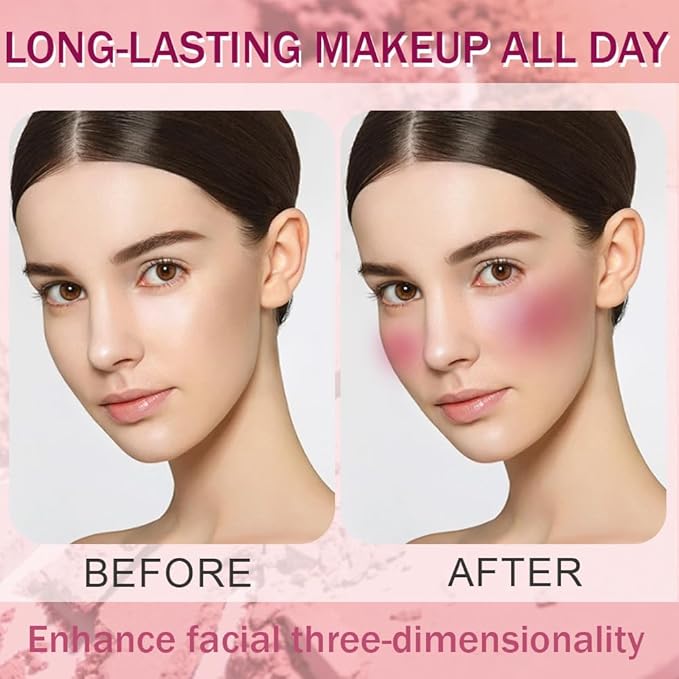 Matte Powder Blush for Cheeks – Long Lasting Natural Face Blusher Makeup, Lightweight Blendable Cheek Color for Women, Vegan & Cruelty-Free – #16 Wine Red