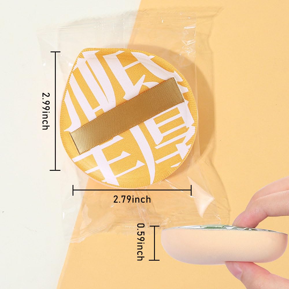 Makeup Sponge for Foundation Concealer and Powder,Latex Free Blender Sponge for Natural and Easy Makeup Soft Long Lasting Beginner-friendly,Travel Size Beauty Makeup Tools (Yellow XL 5 Pcs)